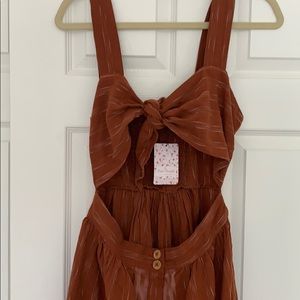 Bronze cutout free people midi dress NWT